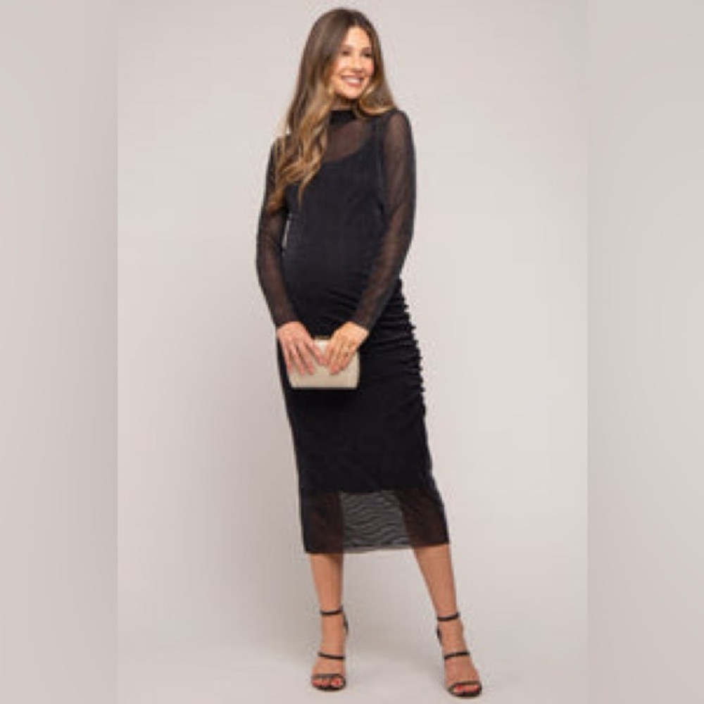 Pinkblush maternity black dress size small NWT